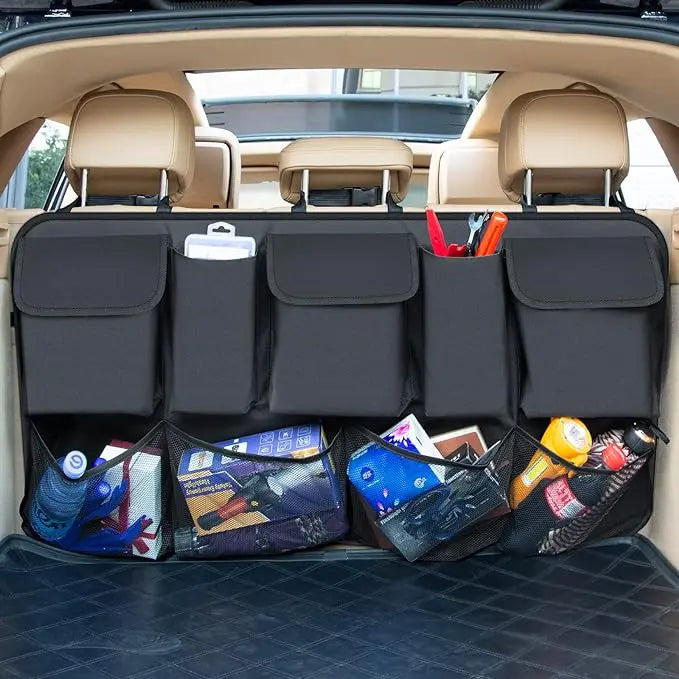 Multi-Functional Car Trunk Organizers,Backseat Hanging Organizer with 9 Large Storage Bag,Car Trunk Tidy Organizer