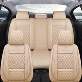 TANDNGTEK Car Seat Covers Full Coverage,2 Pcs and 4 Pcs Universal Waterproof Leather Seat Covers for Cars,Front Seat Cushions Fit for Most Cars SUV Pick-Up Truck BEIGE BLACK DARKGREY PINK