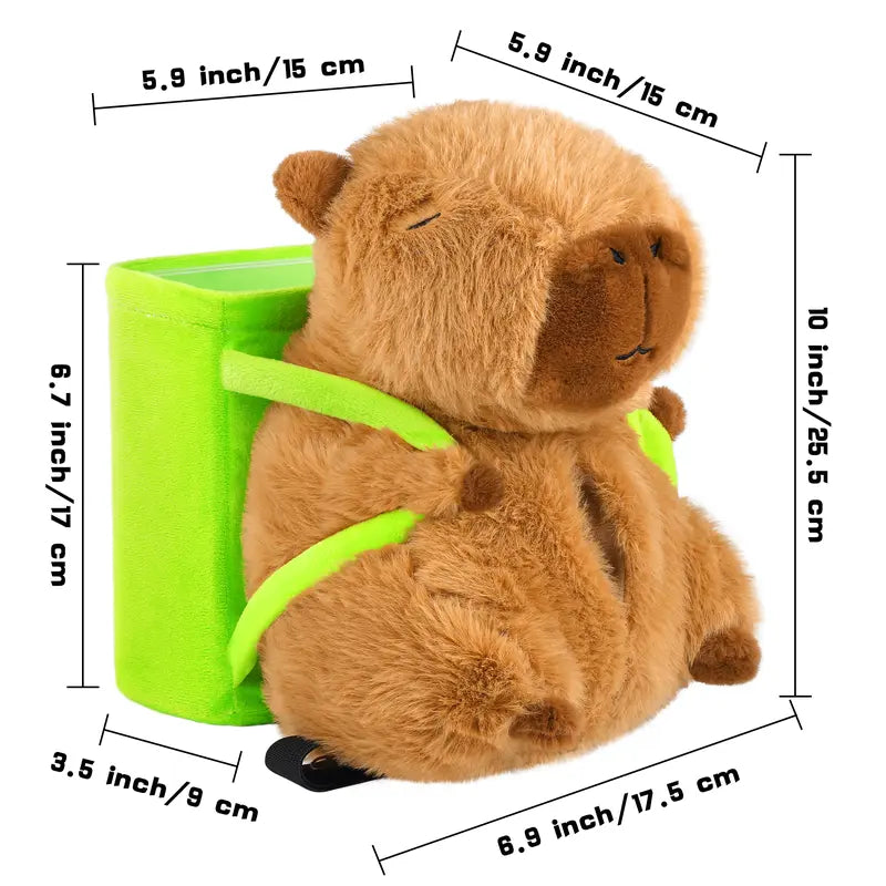 Capybara Plush Car Tissue Box Trash Bag Trash Bin Soft Plush Toy Interior Decoration Garbage Can Car Armrest Storage Box