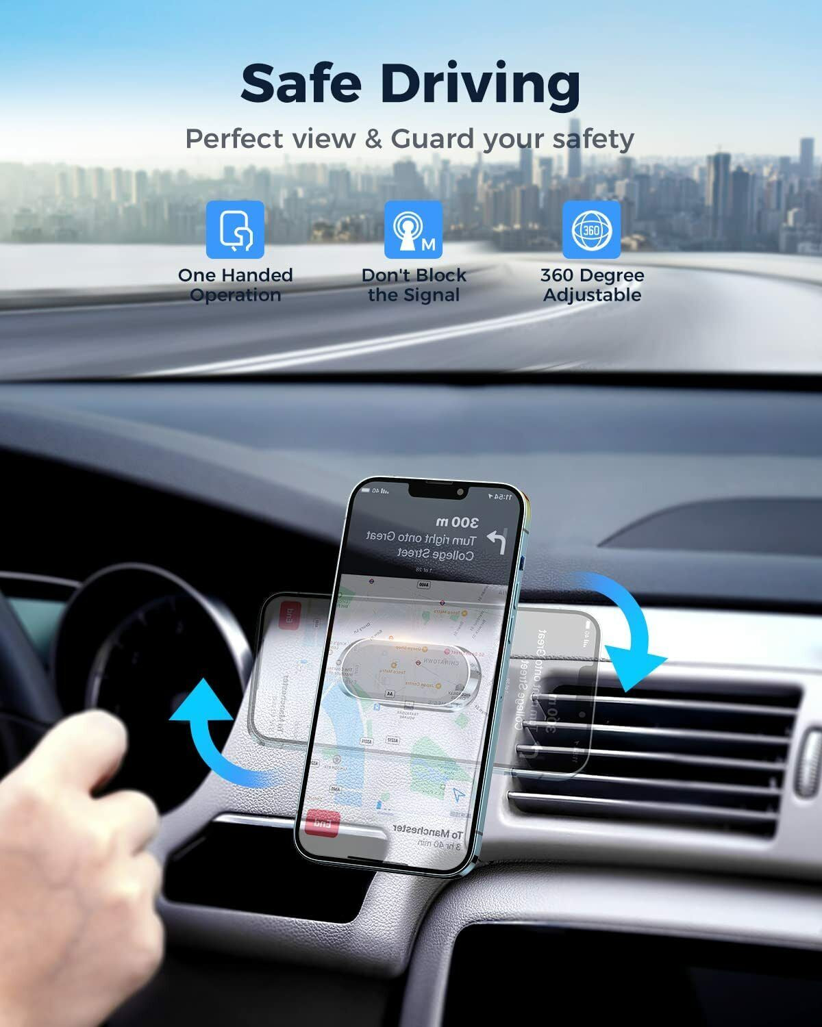 2-Pack Magnetic Phone Holder for Car Dashboard - Universal Mount Stand for iPhone, Samsung Galaxy, and GPS