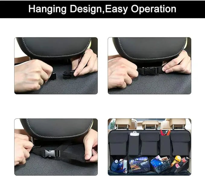 Multi-Functional Car Trunk Organizers,Backseat Hanging Organizer with 9 Large Storage Bag,Car Trunk Tidy Organizer