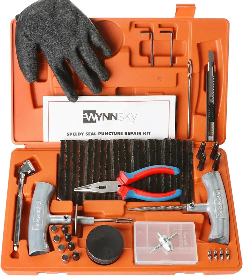 Car Truck Heavy Duty Tire Repair Tools Kit 54 Pcs Set, Flat Tire Plug Kit