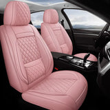 TANDNGTEK Car Seat Covers Full Coverage,2 Pcs and 4 Pcs Universal Waterproof Leather Seat Covers for Cars,Front Seat Cushions Fit for Most Cars SUV Pick-Up Truck BEIGE BLACK DARKGREY PINK